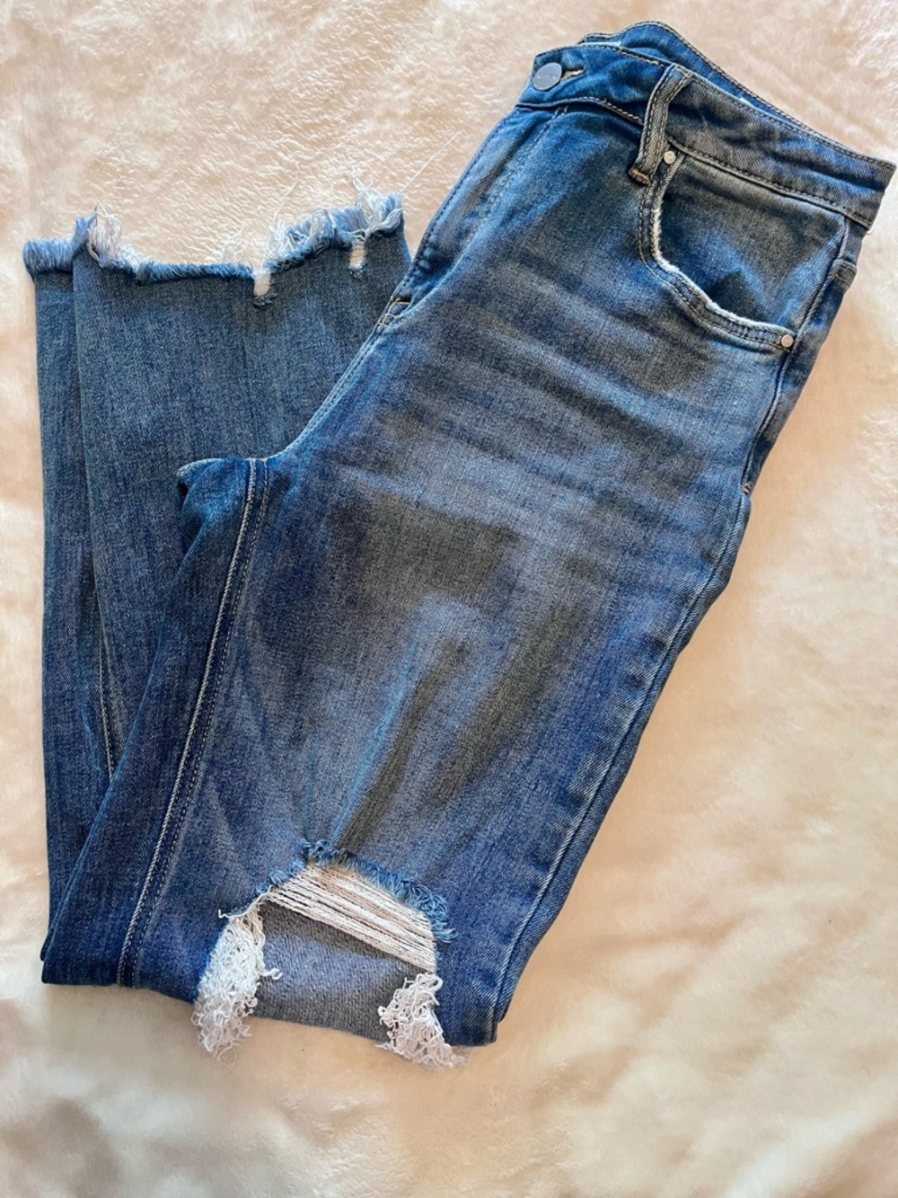 Risen Walker Rose Boutique Distressed Jeans - Blue Size 13 / 31